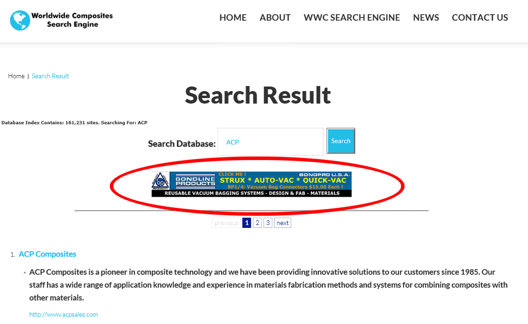 3 Month Rotating Banner Ad on Search Engine and Search Results Pages